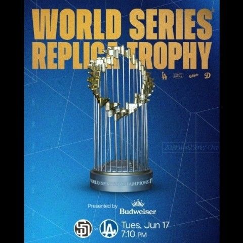 2 Aisle Seats On Loge 152 Row E on 6/17/25 Vs. Padres. WORLD SERIES TROPHY GIVEAWAY. $150 EACH