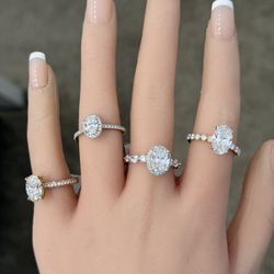 3Ctw 14KT Lab Grown IGI Certified Oval Shaped Diamond Ring 