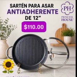Sarten de 12” Para Asar Carnes Pollo Antiaderente Especial $110.00 Princess House Ventas Finales