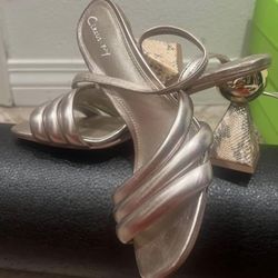 Chic Metallic Gold Heeled Sandals - Circus by Sam Edelman 