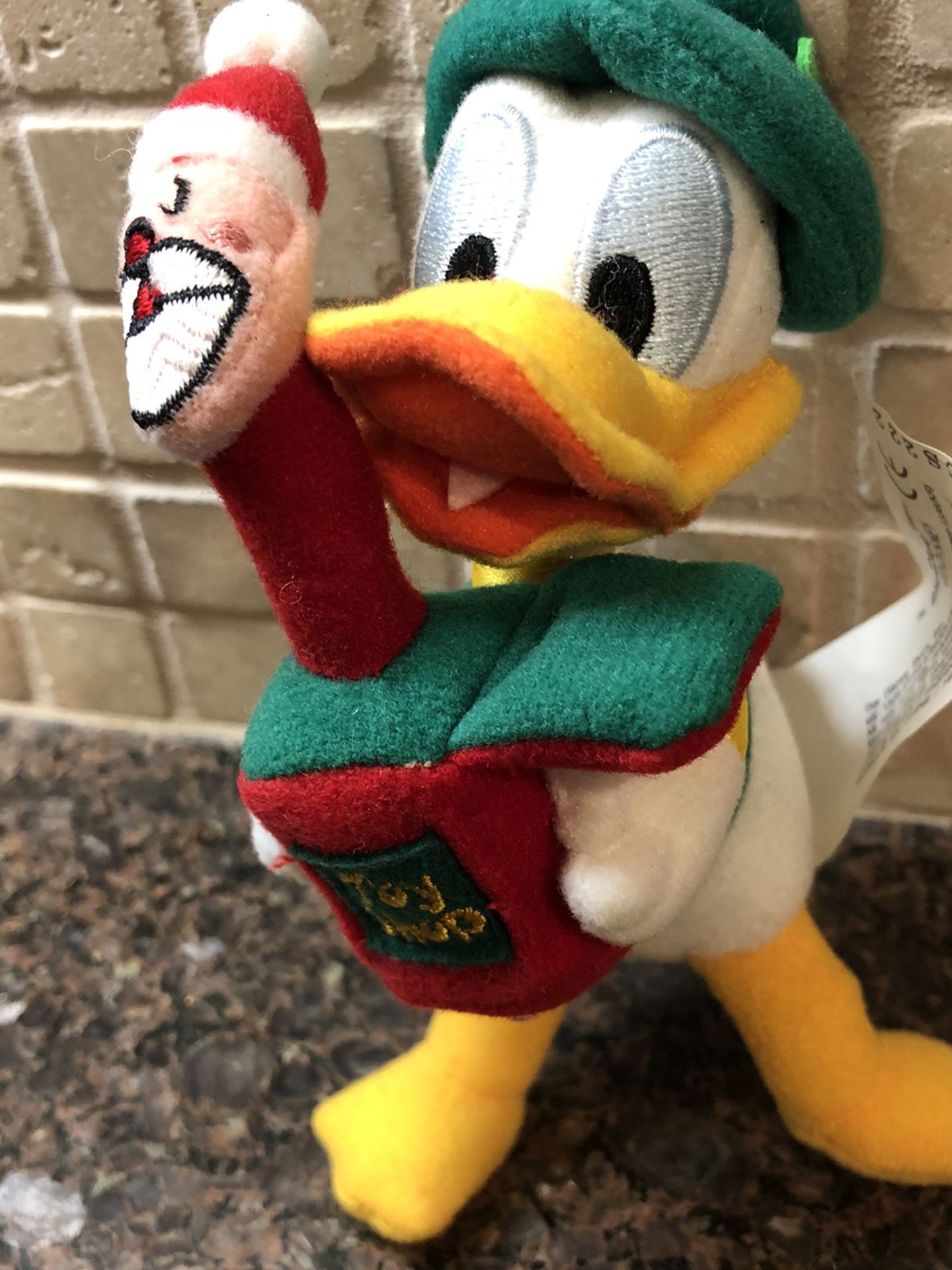 RARE Donald Duck Jack in the Box Plush Ornament 1999 A Christmas to Remember For Sale