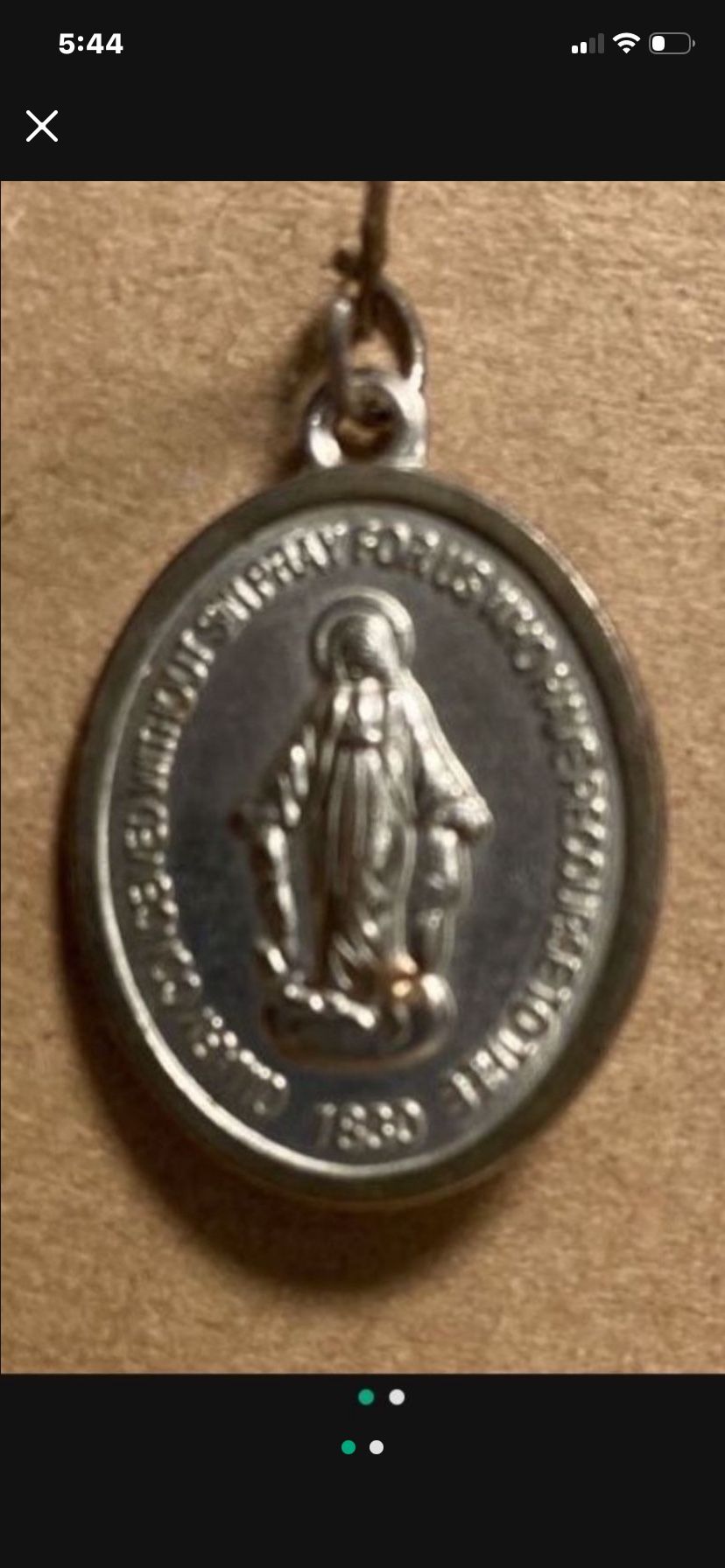 Silver Toned Virgin Mary Pendant