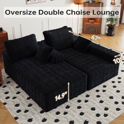 108" Sectional Couches for Living Room, Modular Sectional Sofa with L-Shape Chaise, Boneless Couch, Comfy Corduroy Fluffy Couch with Deep Seat and Sid