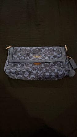 coach etta small flap shoulder bag blue