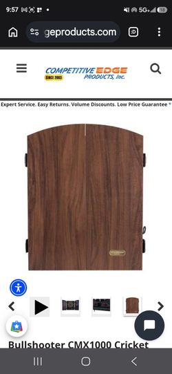 Dartboard in cabinet