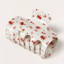 PARKE X TARGET CLAW CLIP Cream Floral - in hand - NWT VIRAL