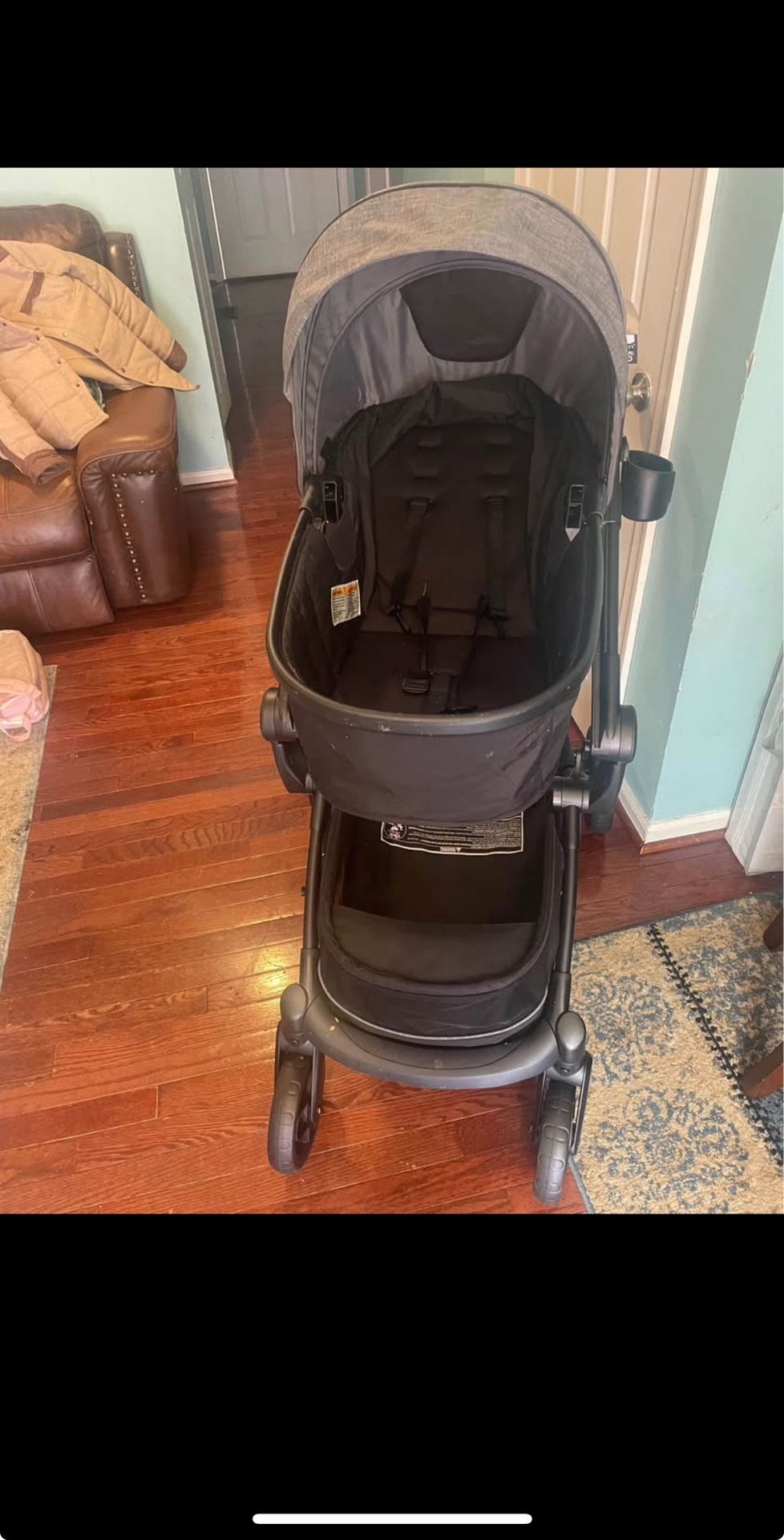 2-in-1 Baby Stroller with Bassinet Mode - Folding Infant Newborn Pram Stroller with Reversible Seat