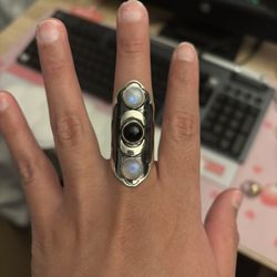 Moonstone Onyx Ring 