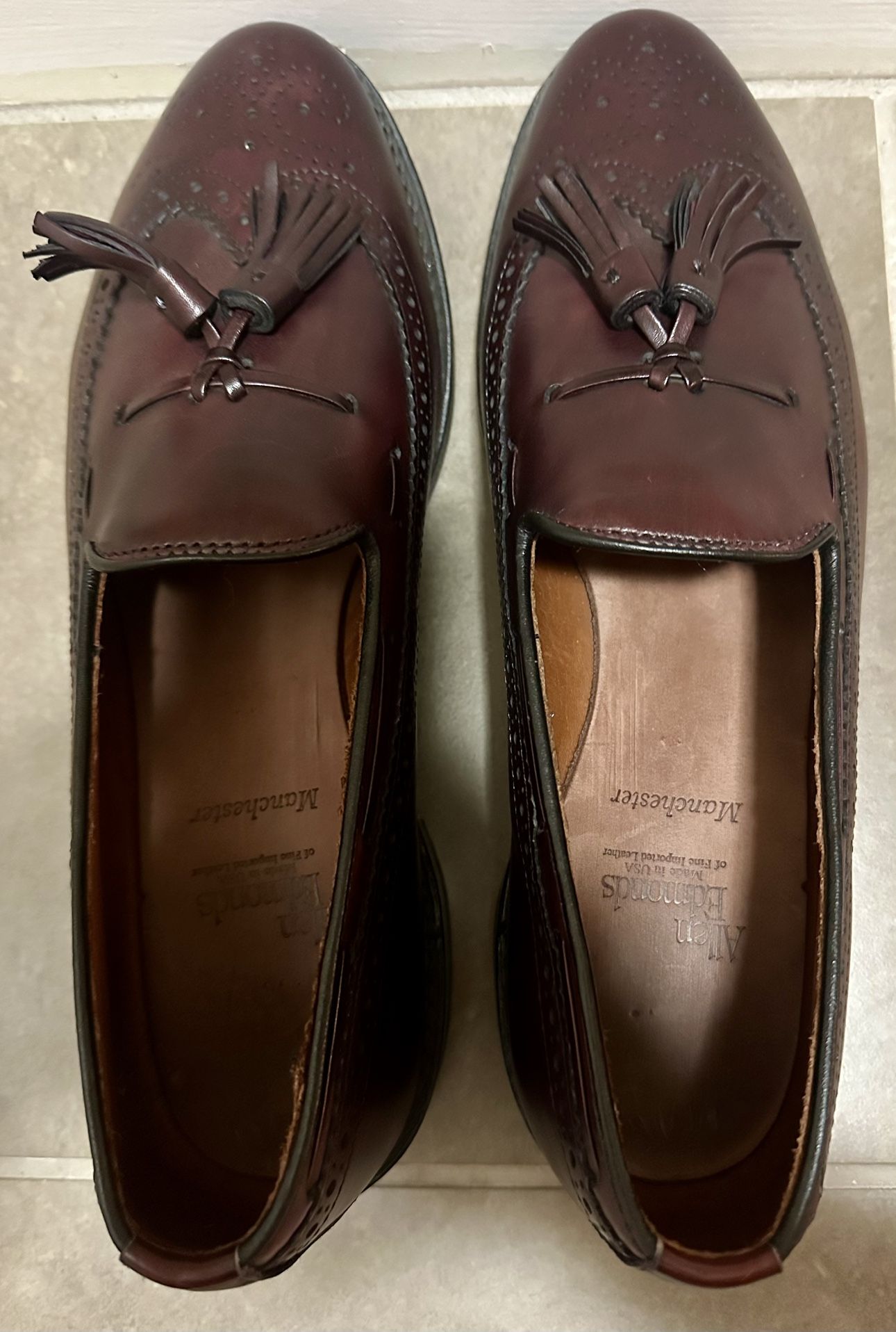 Allen Edmonds Manchester Wingtip Tassel Loafers 9.5D in Merlot