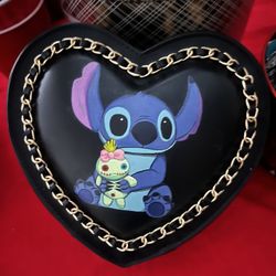 Hand Painted Disney Stitch Heart Bag 