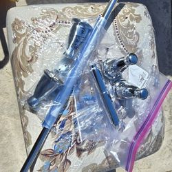 Silver Towel Rack and Toilet Paper Holder