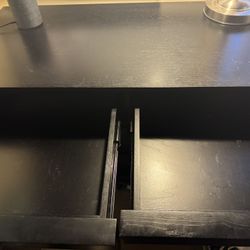 Black Wooden Credenza Filing Cabinet. 4 Drawers. 
