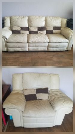 Italian leather couch and chair SET & more
