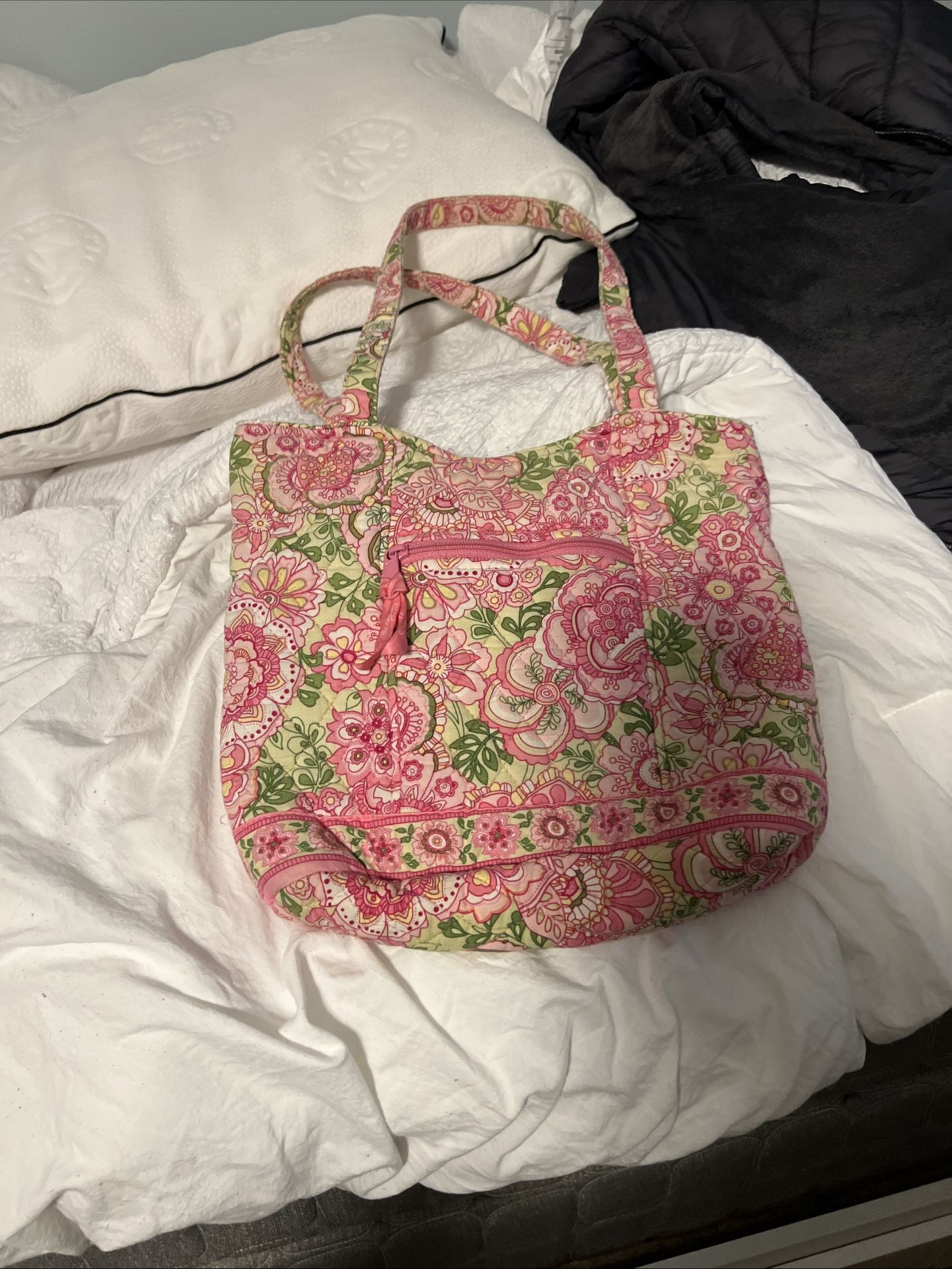 Vera  Bradley Pink Green Floral Medium Tote