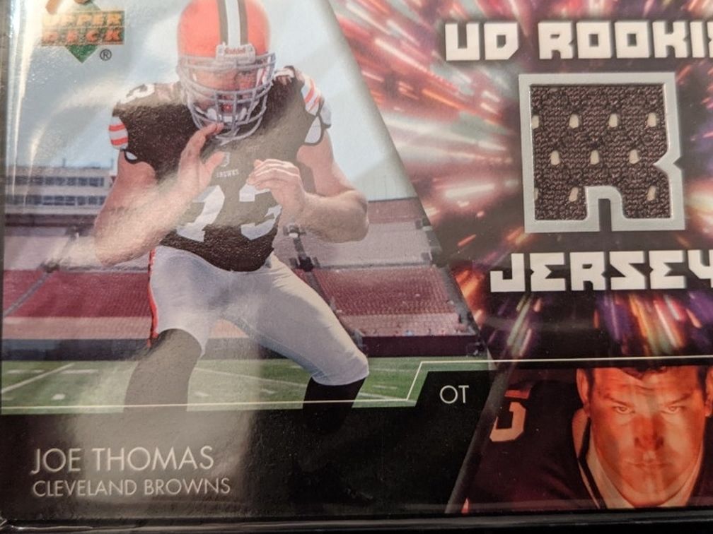 Joe Thomas Rookie With Game Worn Jersey 2007 UD