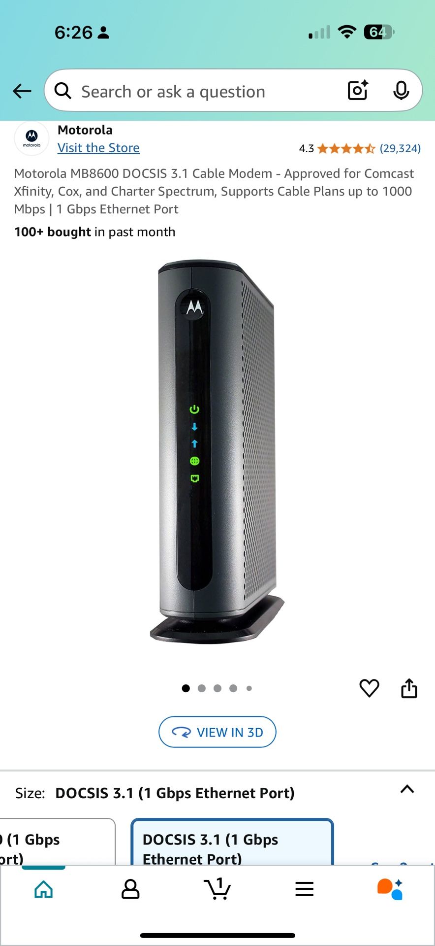 Motorola Cable Modem 6000 Mbps