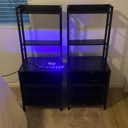 Nightstand Shelves with Light Strips