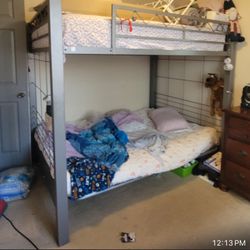 Twin Metal Bunk Bed + Mattresses Included