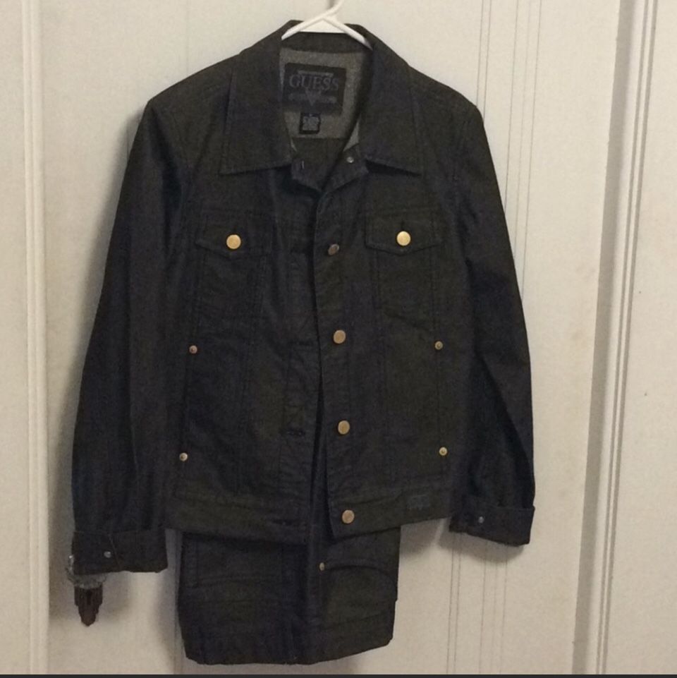 “Vintage” ?GUESS? Metallic Jean Pants & Jacket Set