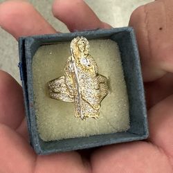 14K San Judas Ring Hollow Size 9