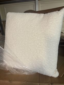 White Boucle Throw Pillow