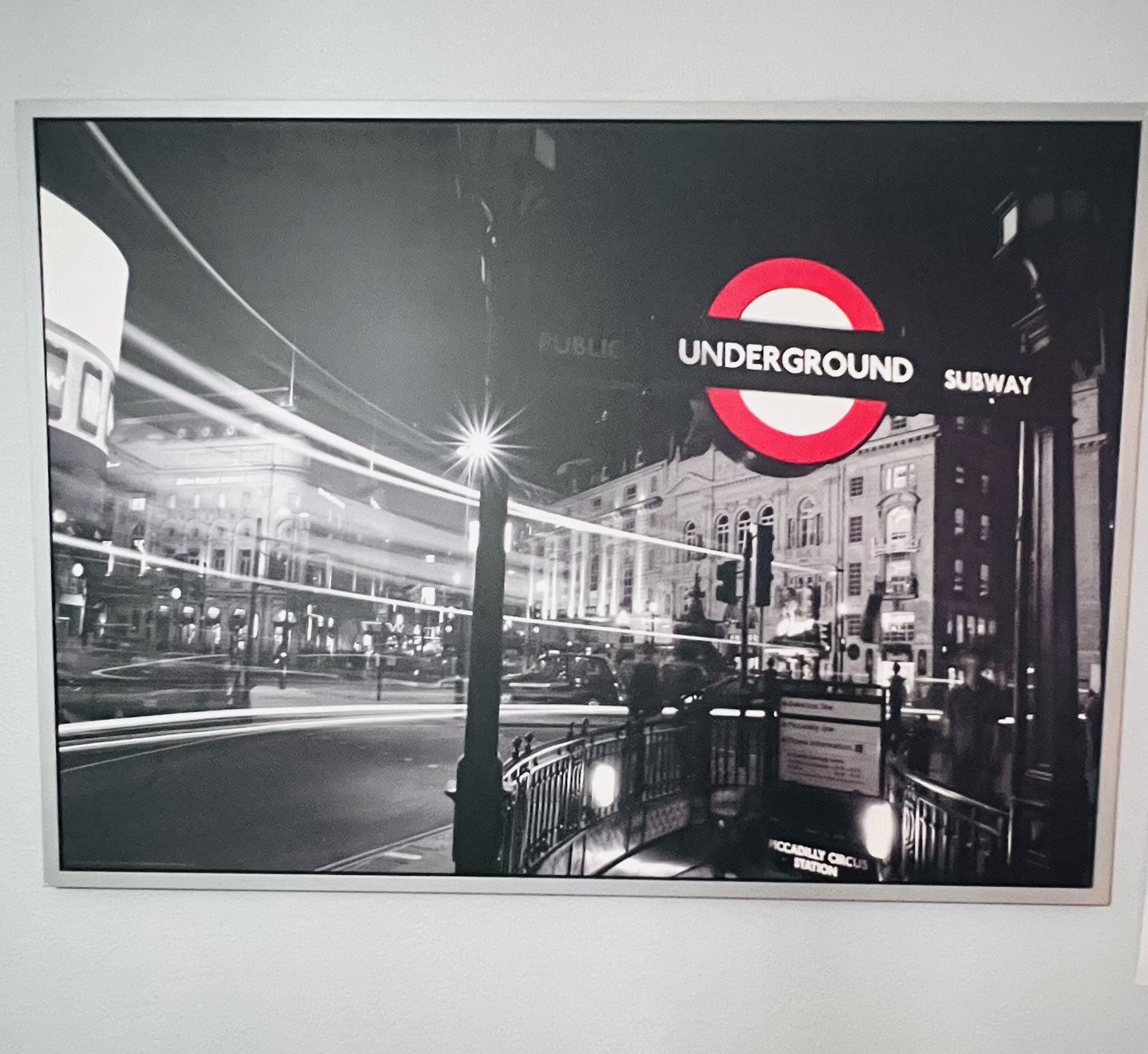 Large Ikea Silver Framed Subway Art