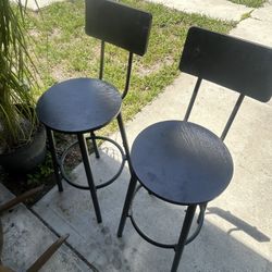 2 Black Bar Chairs 