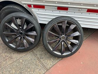 2 Tesla OEM MODEL X TURBINE RIMS AND TIRES
