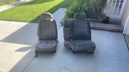 Pair of tan Cloth Bucket Car Seats