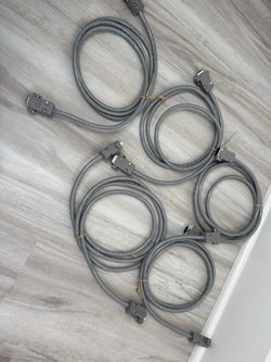 Lot Of 5 6ft DB9 Male to DB9 Female Serial RS-232 Cable – Gray