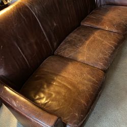 Crate & Barrel, leather sofa