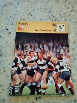 Vintage 1979 sportscaster rugby/ the barbarians/ rugby is the game of gentleman/ Olympic collector card # 66-10