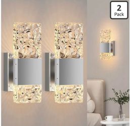 HITOO Chrome Wall Sconces Set of 2, Smart Dimmable LED Wall Sconces RGB 3000K-6000K, Hardwired Wall Sconce with Alexa, Remote Control, for Home Wall D