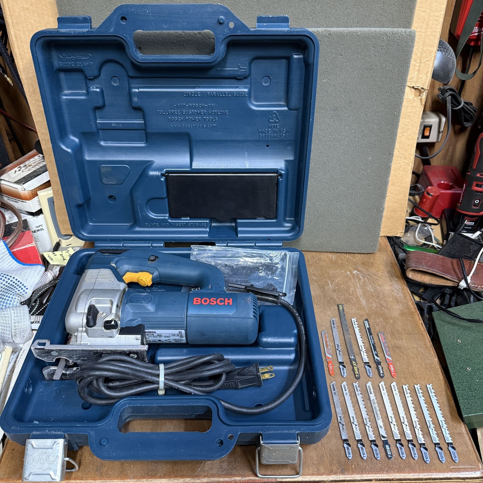 Bosch Industrial Duty Corded Variable Speed Jigsaw 1587AVS with Case and Blades