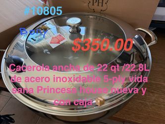 Cacerola grande de 22 qt 5ply de vida sana 👉 princess house todo nuevo y con caja 📦