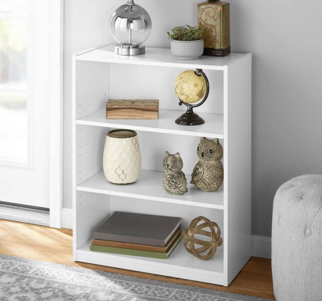 Mainstays 3-Shelf Bookcase with Adjustable Shelves, White
