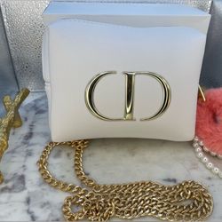 DIOR Beauty Cosmetic Pouch with Crossbody Chain NWB - Includes free Keychain