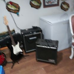 Electric Guitar And. Big.  Anflyfier. Good. Condition 