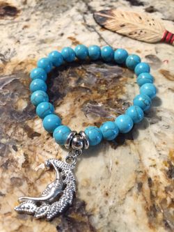 Turquoise beaded moon bracelet women's summer fashion