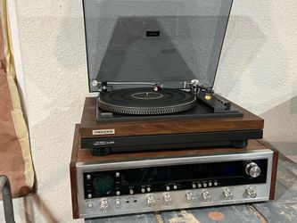 Vintage pioneer QX747 and cassette player and turntable