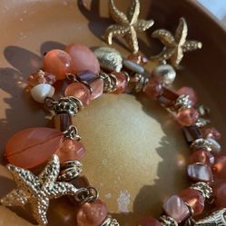 Vtg Sealife starfish jewelry Set