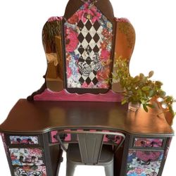 whimsical, mad hatter style vanity, Antique Dresser