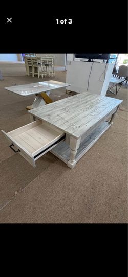 Solid Rustic Wood Coffee Table