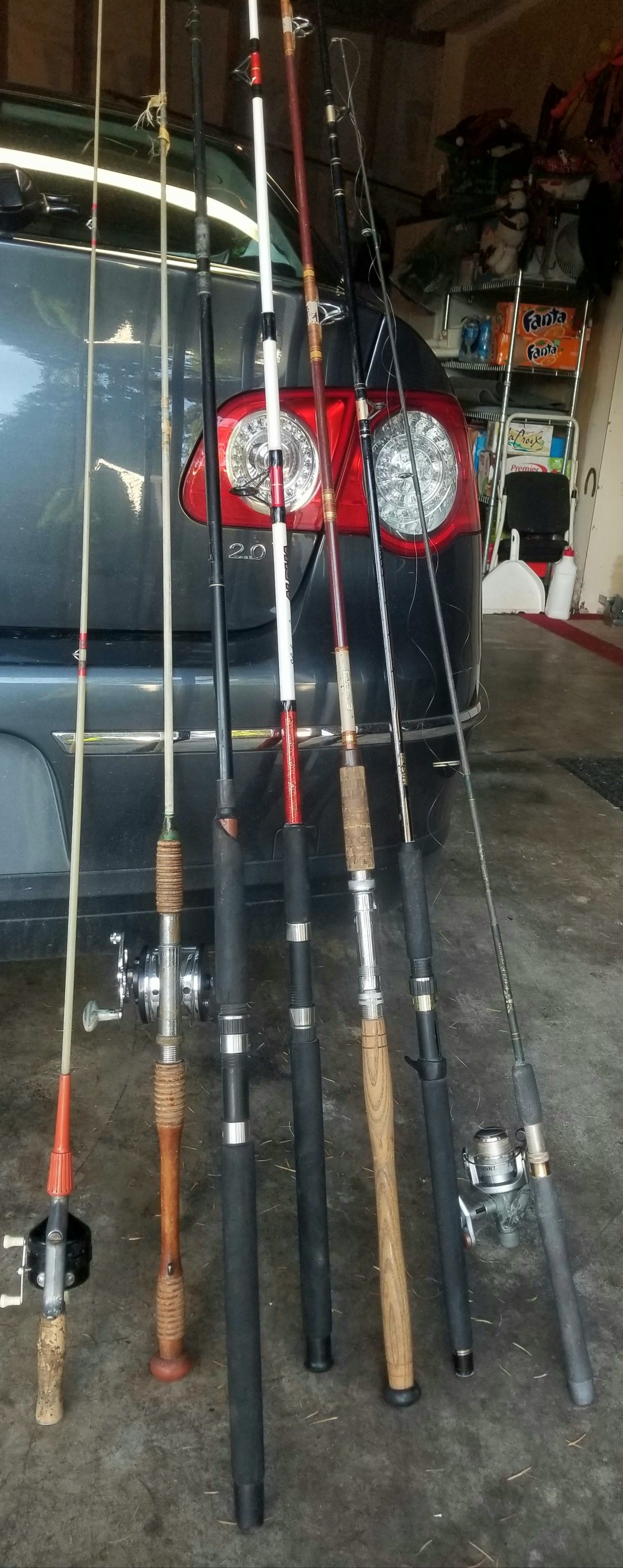 Vintage fishing poles