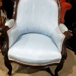 Bridgerton Blue Victorian Chair