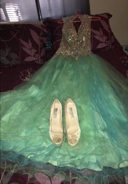 Prom dress and jimmy choo heels