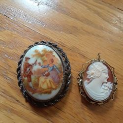 Vintage jewelry.  Two classic brooches