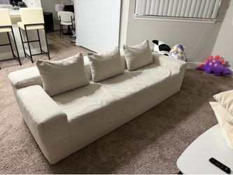 Beige 3 seat sofa 83in
