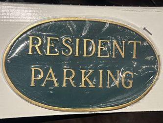 Resident parking sign