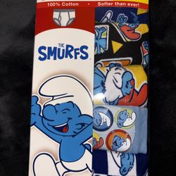 New Smurfs 5 Pack Boys Briefs Size 8